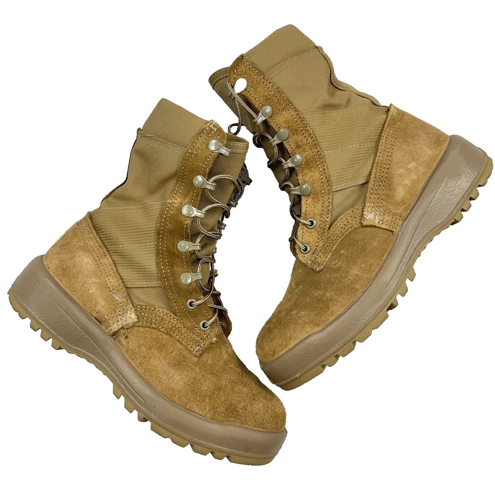 Belleville AHWC 07.0 W Tan Suede Hot Weather Combat Boots Mens 7 Wide USA